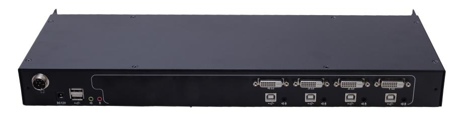 AS-9104DLS (Single Rail, 19” DVI LCD KVM Switch 4 Ports)