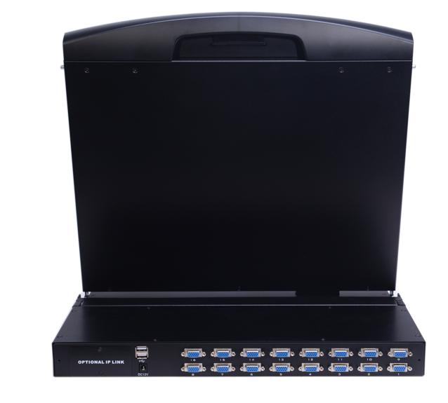 AS-9116ULS (Single Rail, VGA Series 19” LCD KVM Switch 16 Ports )